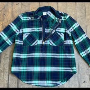 J Crew Women’s Half Zip Flannel